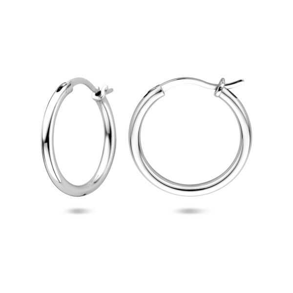 oorringen 19 mm zilver gerhodineerd - Afbeelding 3