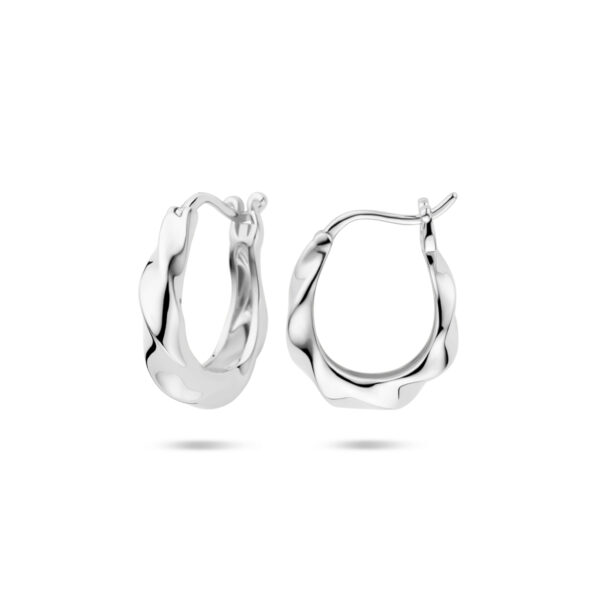 oorringen 19 mm zilver gerhodineerd - Afbeelding 3