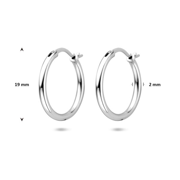 oorringen 19 mm zilver gerhodineerd - Afbeelding 4