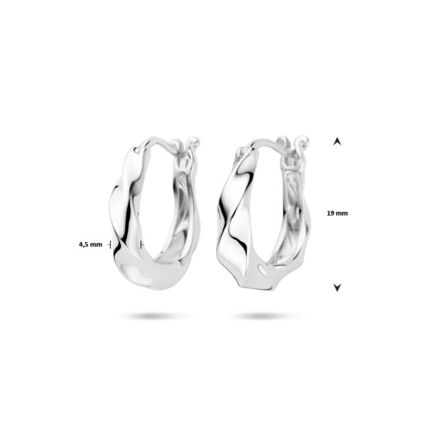 oorringen 19 mm zilver gerhodineerd - Afbeelding 4