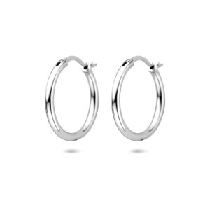 oorringen 19 mm zilver gerhodineerd