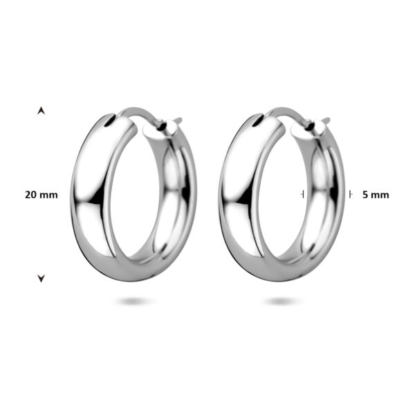 oorringen 20 mm zilver gerhodineerd - Afbeelding 4
