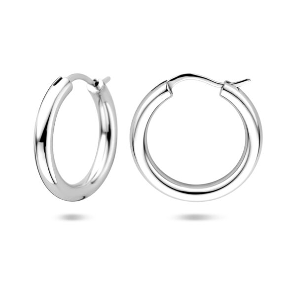 oorringen 21 mm zilver gerhodineerd - Afbeelding 3