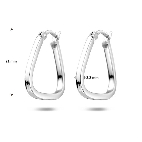 oorringen 21 mm zilver gerhodineerd - Afbeelding 4