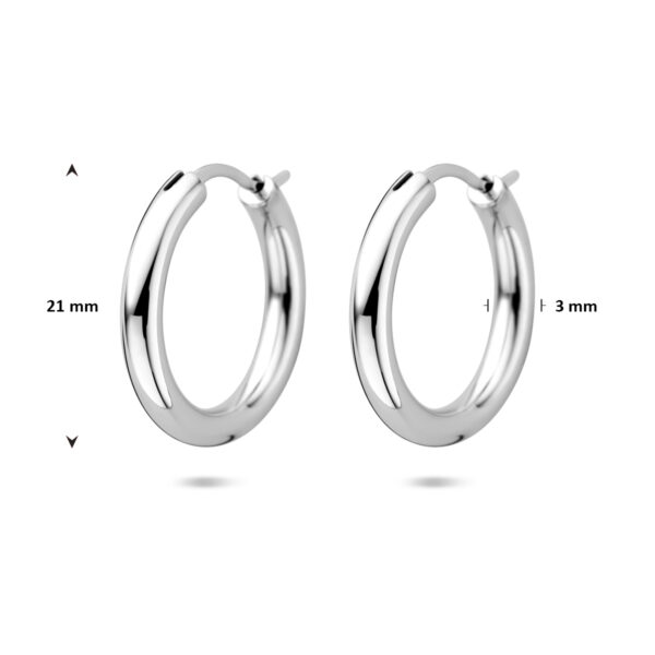 oorringen 21 mm zilver gerhodineerd - Afbeelding 4