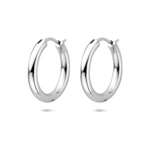 oorringen 21 mm zilver gerhodineerd