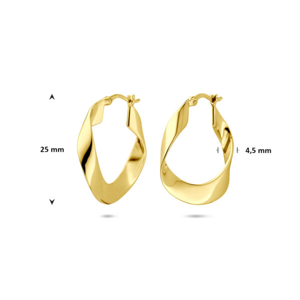 oorringen 25 mm 1 micron zilver verguld (geel) - Afbeelding 4