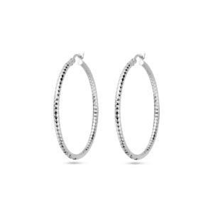 oorringen 2,5 mm ronde buis gediamanteerd zilver gerhodineerd