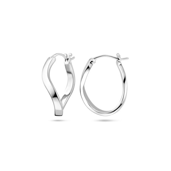 oorringen 26 mm zilver gerhodineerd - Afbeelding 3