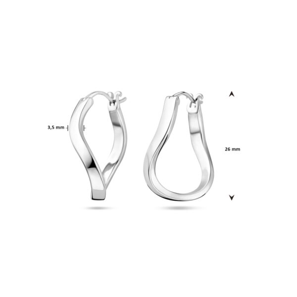 oorringen 26 mm zilver gerhodineerd - Afbeelding 4