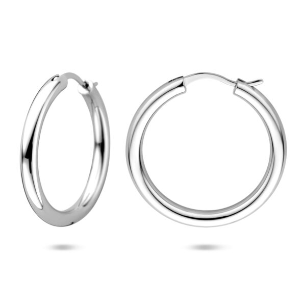 oorringen 26,5 mm zilver gerhodineerd - Afbeelding 3