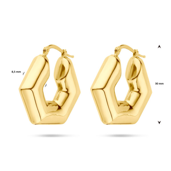oorringen 30 mm 1 micron zilver verguld (geel) - Afbeelding 4