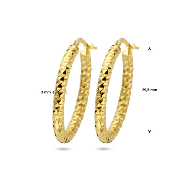 oorringen 3,0 mm ronde buis gediamanteerd 1 micron zilver verguld (geel) - Afbeelding 4