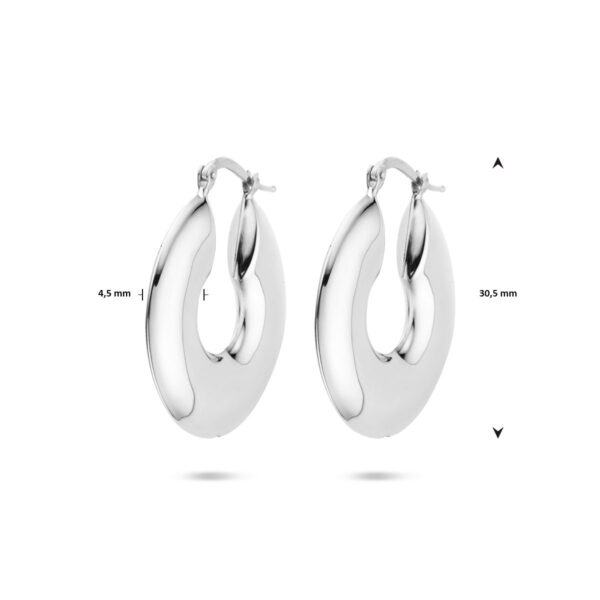 oorringen 30,5 mm zilver gerhodineerd - Afbeelding 4