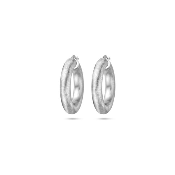 oorringen 6,0 mm ronde buis gescratcht zilver gerhodineerd