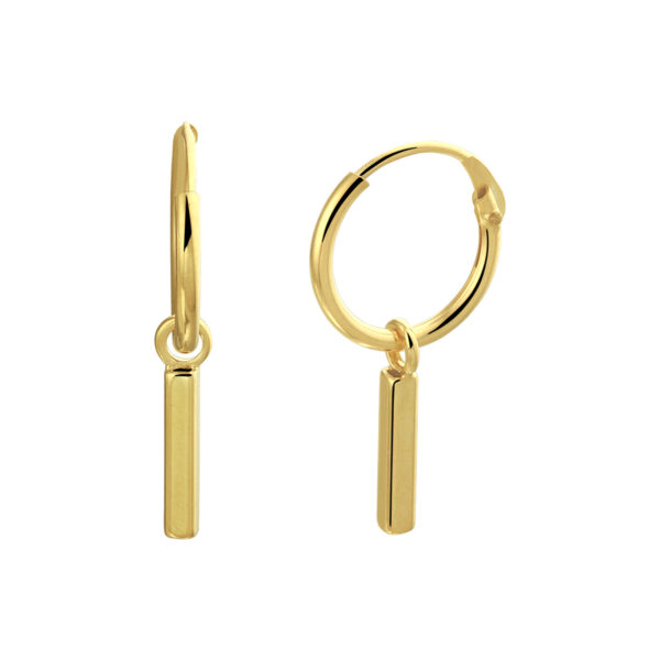 oorringen balkje zilver verguld (geel)