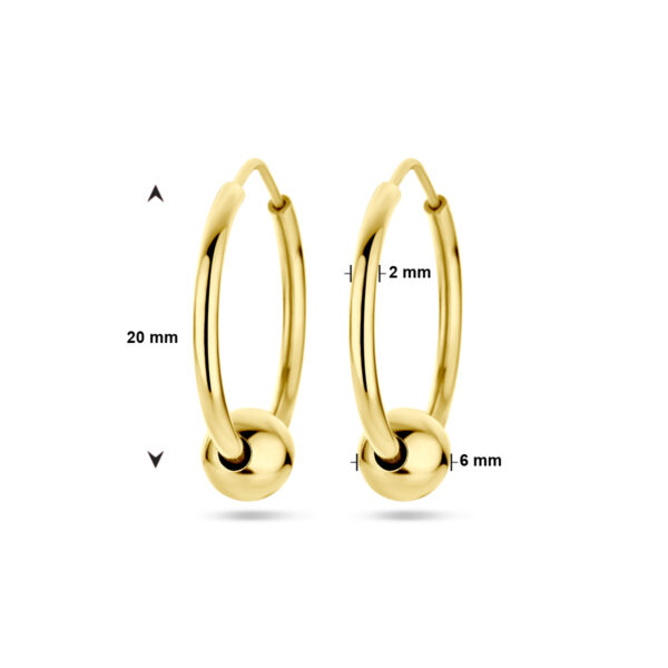 oorringen bolletje 1 micron zilver verguld (geel) - Afbeelding 4