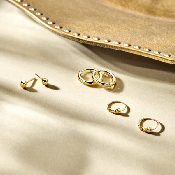 oorringen bolletjes 14K geelgoud - Afbeelding 4