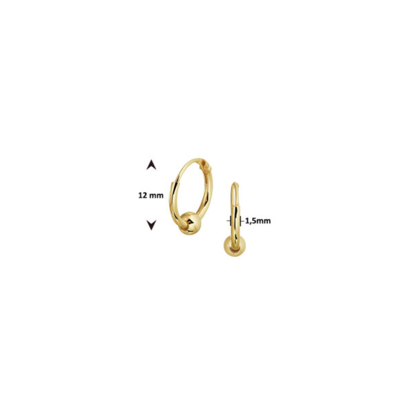 oorringen bolletjes zilver verguld (geel) - Afbeelding 3