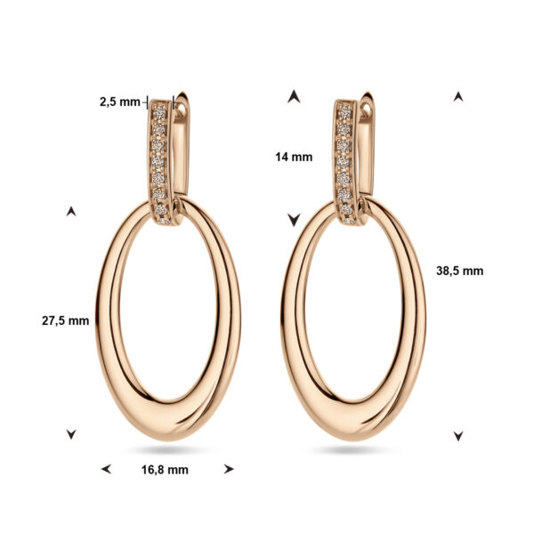 oorringen champagne diamant 0.20ct (2x 0.10ct) si 18K roségoud - Afbeelding 4