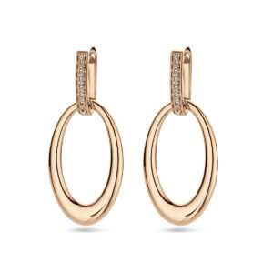 oorringen champagne diamant 0.20ct (2x 0.10ct) si 18K roségoud