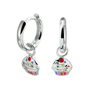 oorringen cupcake zilver gerhodineerd