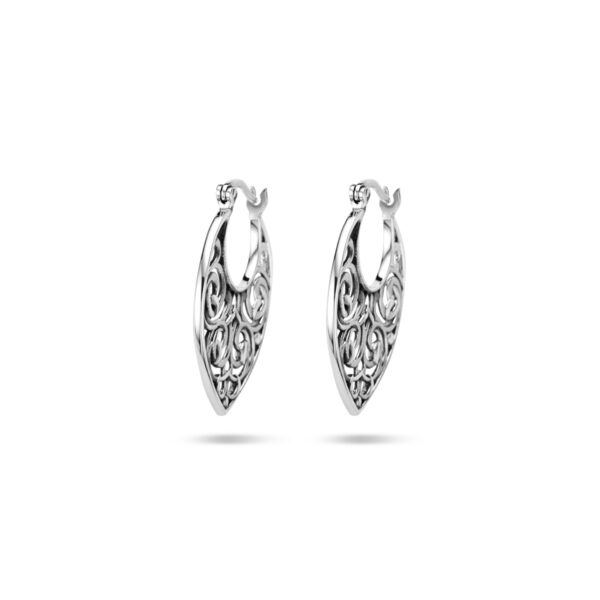 oorringen filigrain zilver gerhodineerd - Afbeelding 3