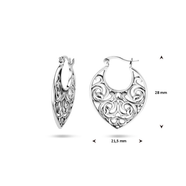 oorringen filigrain zilver gerhodineerd - Afbeelding 4