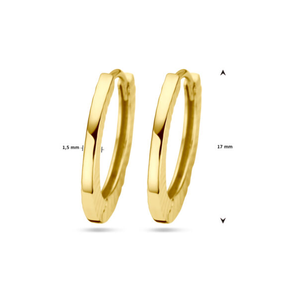 oorringen gediamanteerd 14K geelgoud - Afbeelding 4