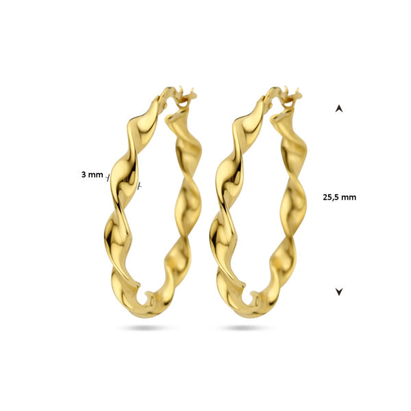 oorringen gedraaid 1 micron zilver verguld (geel) - Afbeelding 4