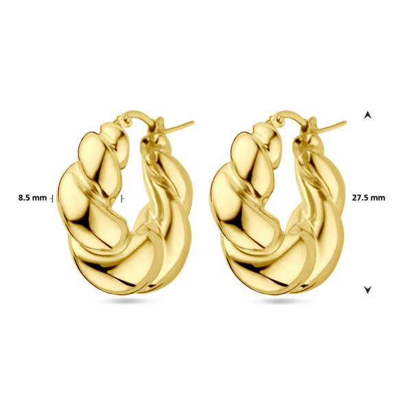 oorringen gedraaid 1 micron zilver verguld (geel) - Afbeelding 4