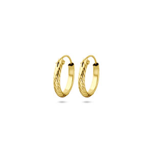 oorringen gedraaid 12,5 mm 14K geelgoud