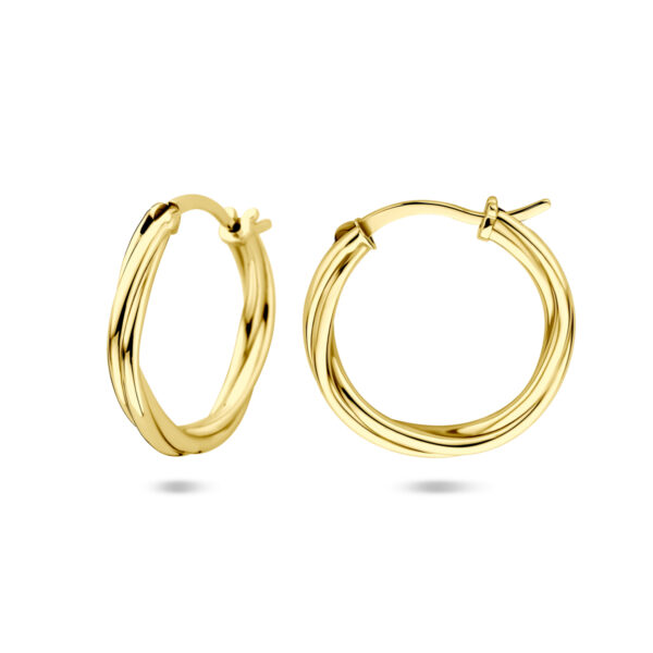 oorringen gedraaid 19 mm 1 micron zilver verguld (geel) - Afbeelding 3