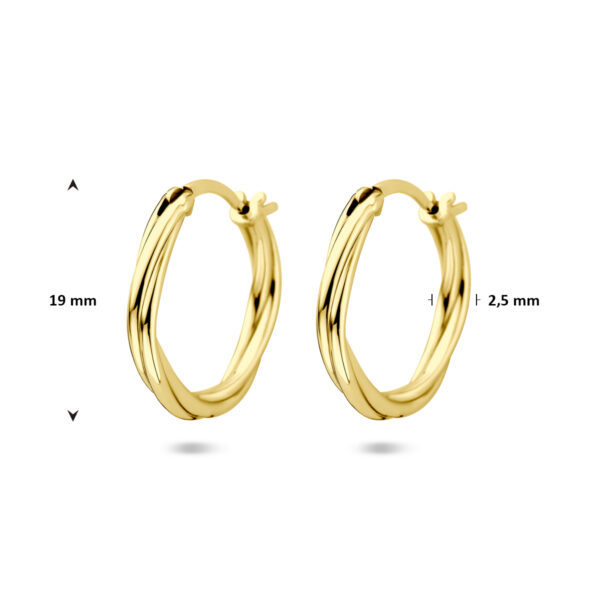 oorringen gedraaid 19 mm 1 micron zilver verguld (geel) - Afbeelding 4