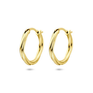 oorringen gedraaid 19 mm 1 micron zilver verguld (geel)