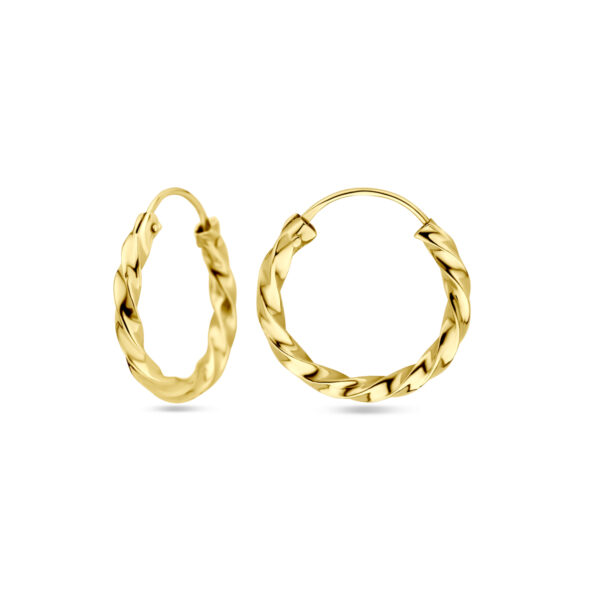 oorringen gedraaide buis 17 mm 14K geelgoud - Afbeelding 3