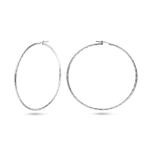 oorringen gedraaide buis 2,5 mm zilver gerhodineerd - Afbeelding 3