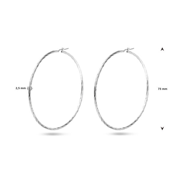 oorringen gedraaide buis 2,5 mm zilver gerhodineerd - Afbeelding 4