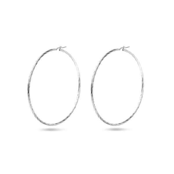 oorringen gedraaide buis 2,5 mm zilver gerhodineerd