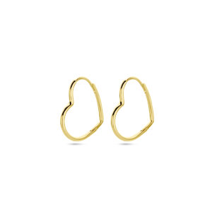 oorringen hart 1 micron zilver verguld (geel)