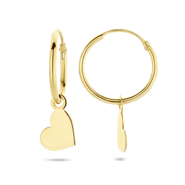oorringen hart 14K geelgoud - Afbeelding 3