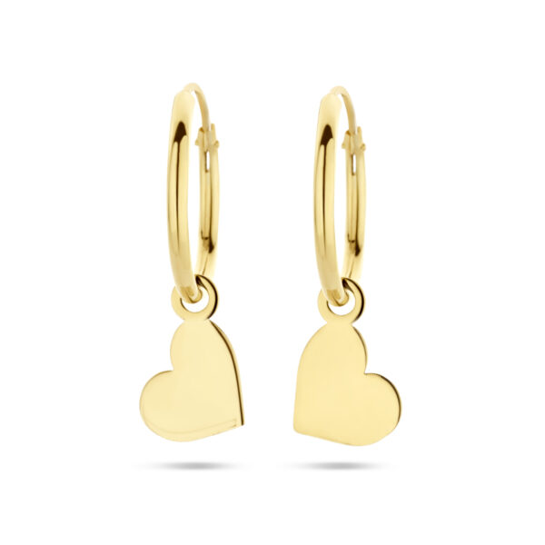 oorringen hart 14K geelgoud