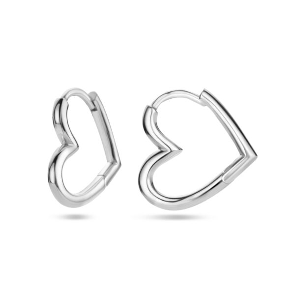 oorringen hart zilver gerhodineerd - Afbeelding 3