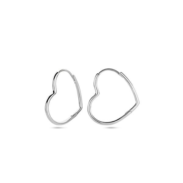 oorringen hart zilver gerhodineerd - Afbeelding 3