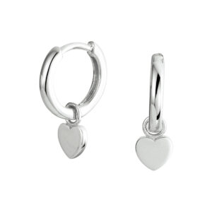 oorringen hart zilver gerhodineerd