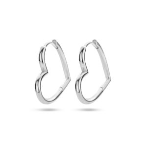 oorringen hart zilver gerhodineerd