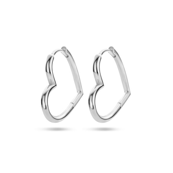 oorringen hart zilver gerhodineerd