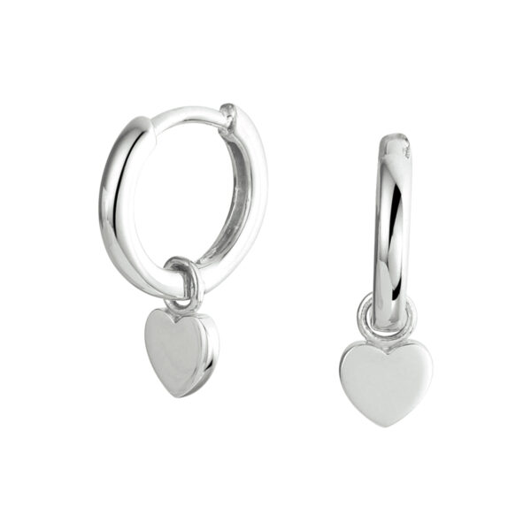 oorringen hart zilver gerhodineerd