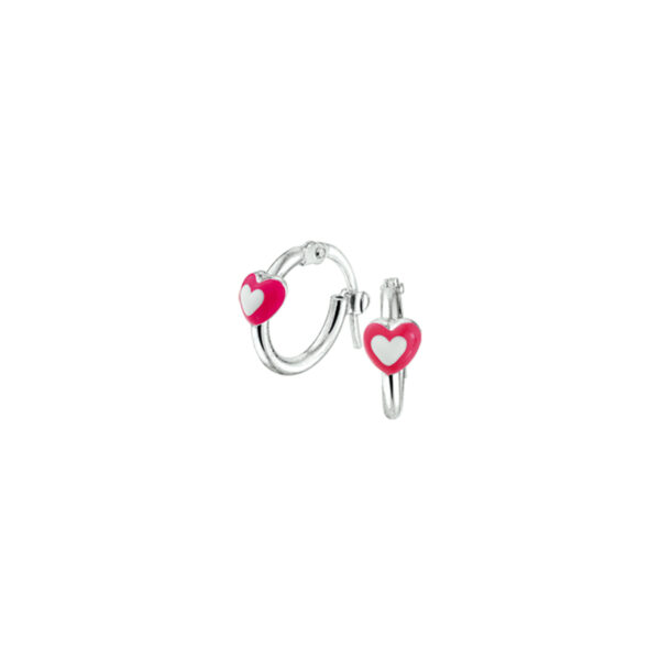 oorringen hart zilver wit