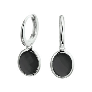oorringen onyx zilver gerhodineerd